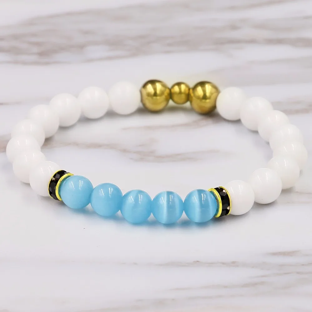 2017 ювелирные изделия ручной работы синий опал с матовым черным камнем бусины