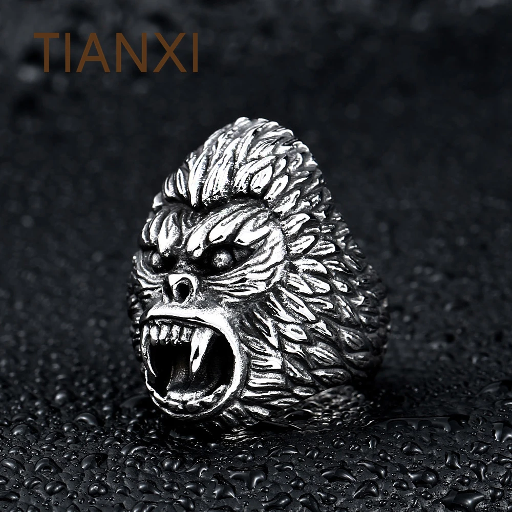TIANXI 2018 Прохладный Череп Модные украшения Новый Дизайн Король обезьян Титан Сталь