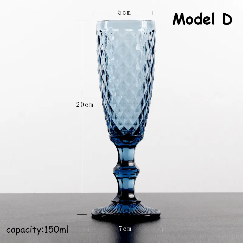model D Бокал для красного вина, цветные стаканы, контейнеры для напитков, бокал для рождественской вечеринки, западный ресторан, рюмки для напитков, стебель-чашка, подарок на год - Цвет: model D