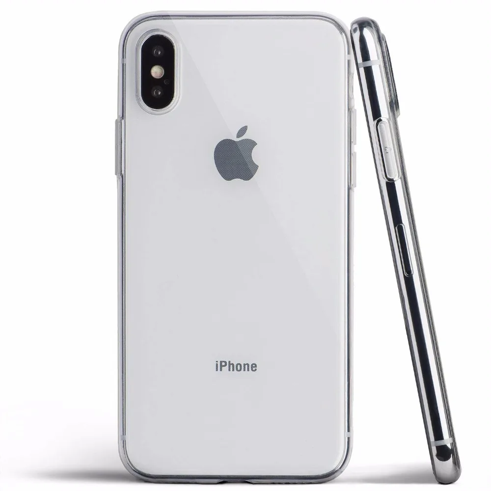 Прозрачный тонкий чехол для Apple iPhone X мягкий тонкие гибкие чехлы из ТПУ задняя