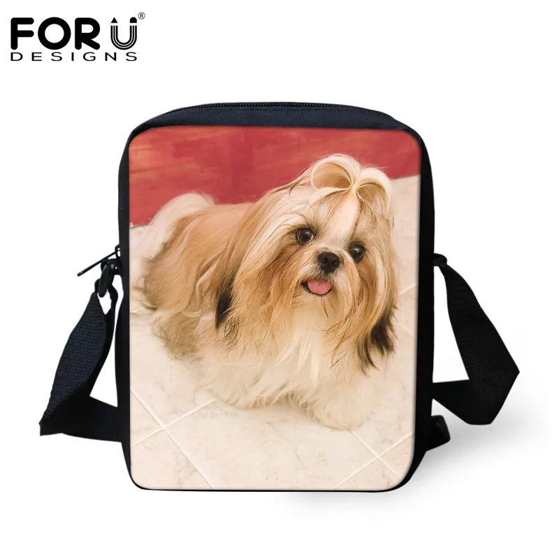 FORUDESIGNS/Женская мини-сумка через плечо с 3D изображением животных Ши-тцу, повседневные женские сумки на плечо для дам, женская сумка-мессенджер, Mochilas - Цвет: Прозрачный