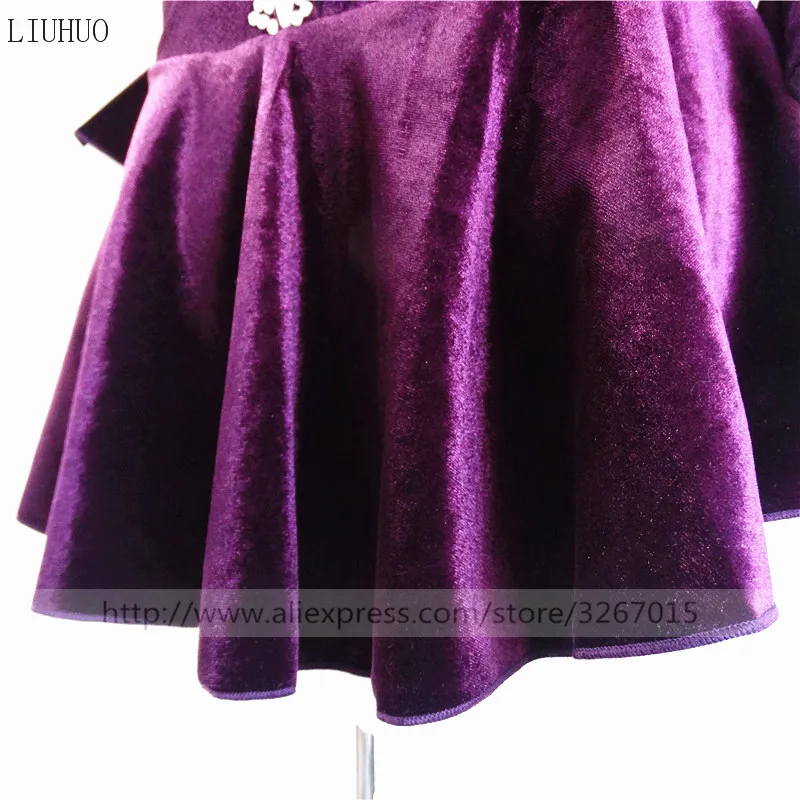 Платье для фигурного катания женское платье на коньках фиолетовое с круглым