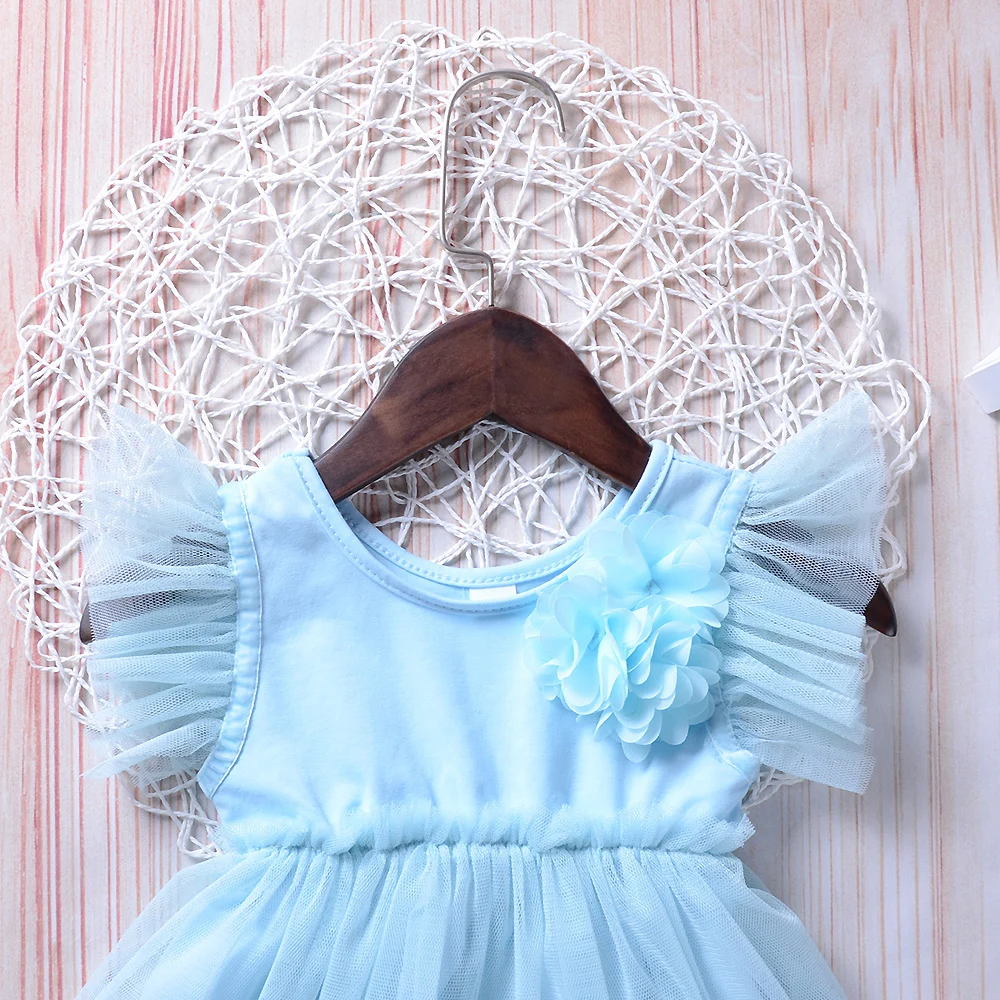 Детское однотонное платье-пачка с рукавами летучая мышь | Детская одежда и обувь