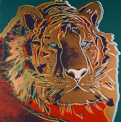 Настенный арт поп-арт Andy Warhol, носорог, Орел, тигр, барашек, исчезающее животное, холст, плакат, холст, картина маслом, домашний декор - Цвет: pic 3