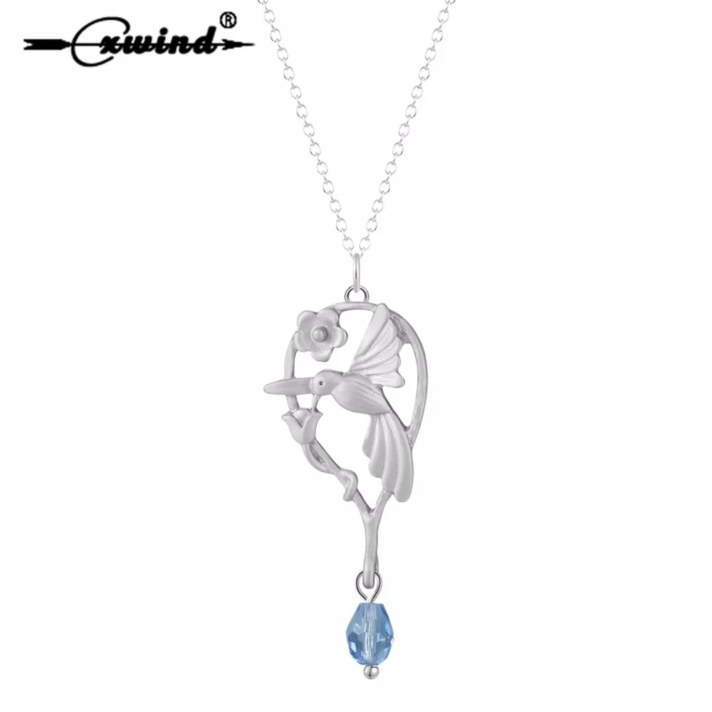 

Cxwind New Origami Hummingbird Necklace Bird Necklace & Pendants Crystal Jewelry Animal Flower Necklaces Lover Gift for Girls