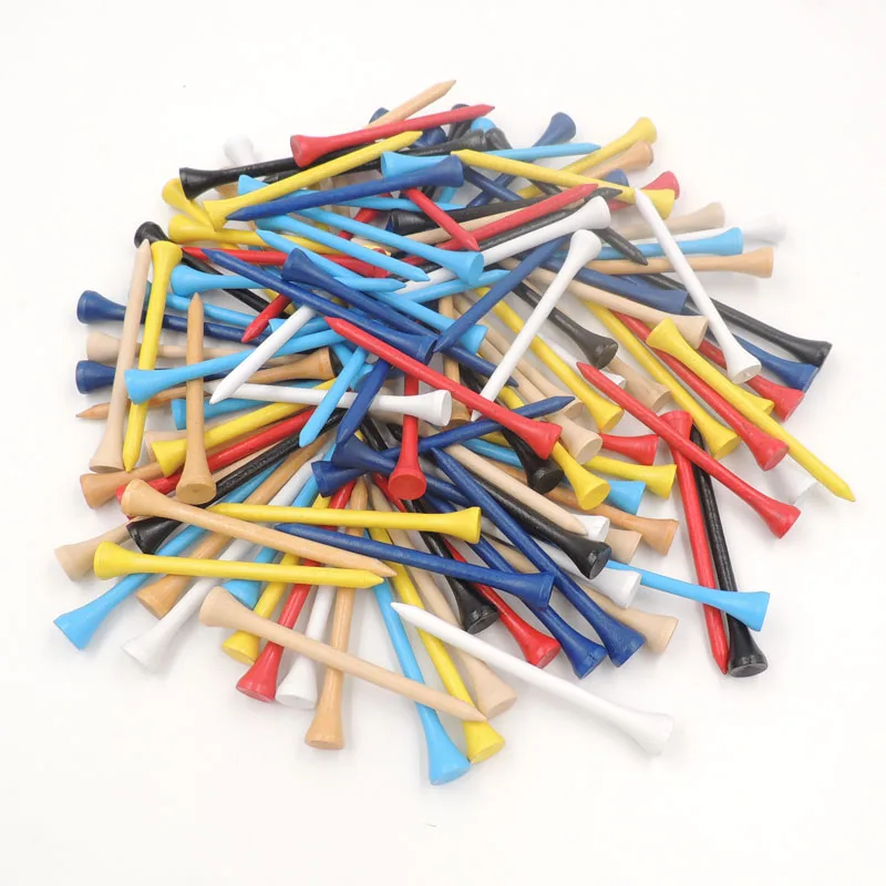 100 шт./упак. тройники для гольфа 83 мм цветные деревянные Тройники