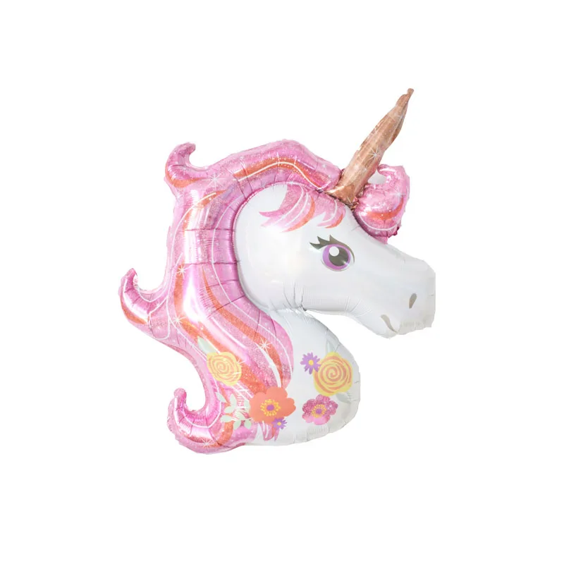 pink 1pcs Babyshower 4D Unicorn Balloon My Little Pony Party Decoration Birthday Party Decorations Kids Happy Party kids Decoration - Цвет: pink