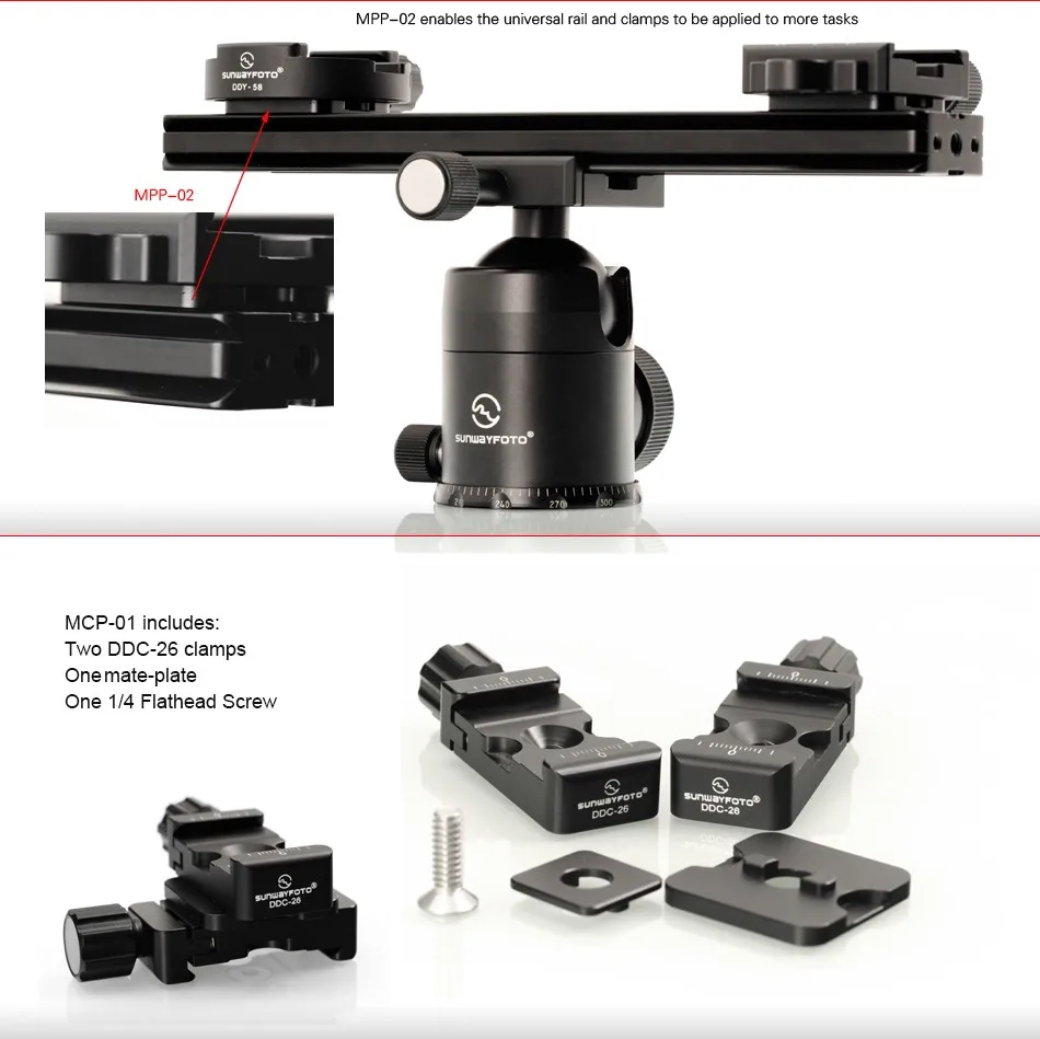 Sunwayfoto MPP-01 мини-пластинчатая посылка mate plate to Joins 2 штатива, аксессуары для штатива