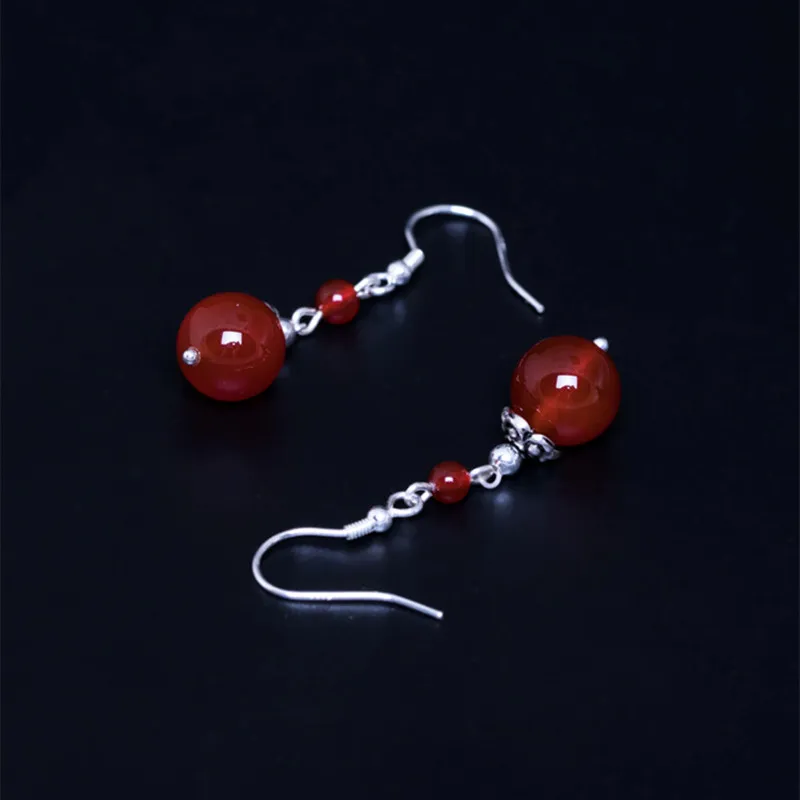 Серьги-подвески женские из тайского серебра с бусинами | Украшения и аксессуары