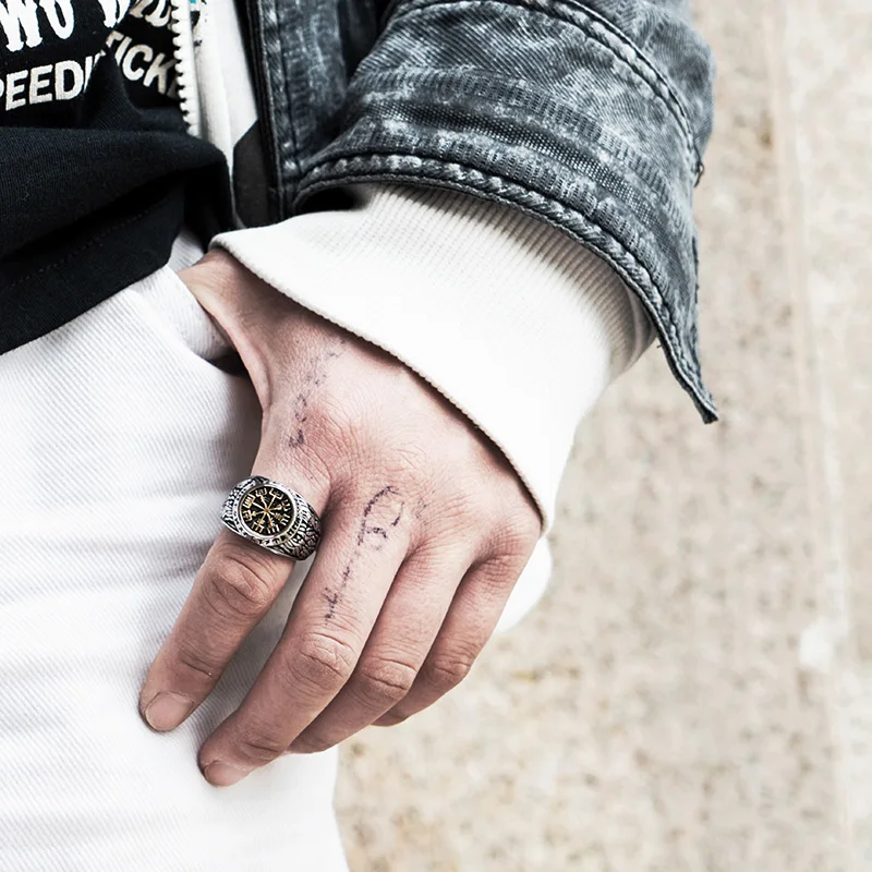 Скандинавская мифология бриллиантовые кольца из нержавеющей стали для мужчин и