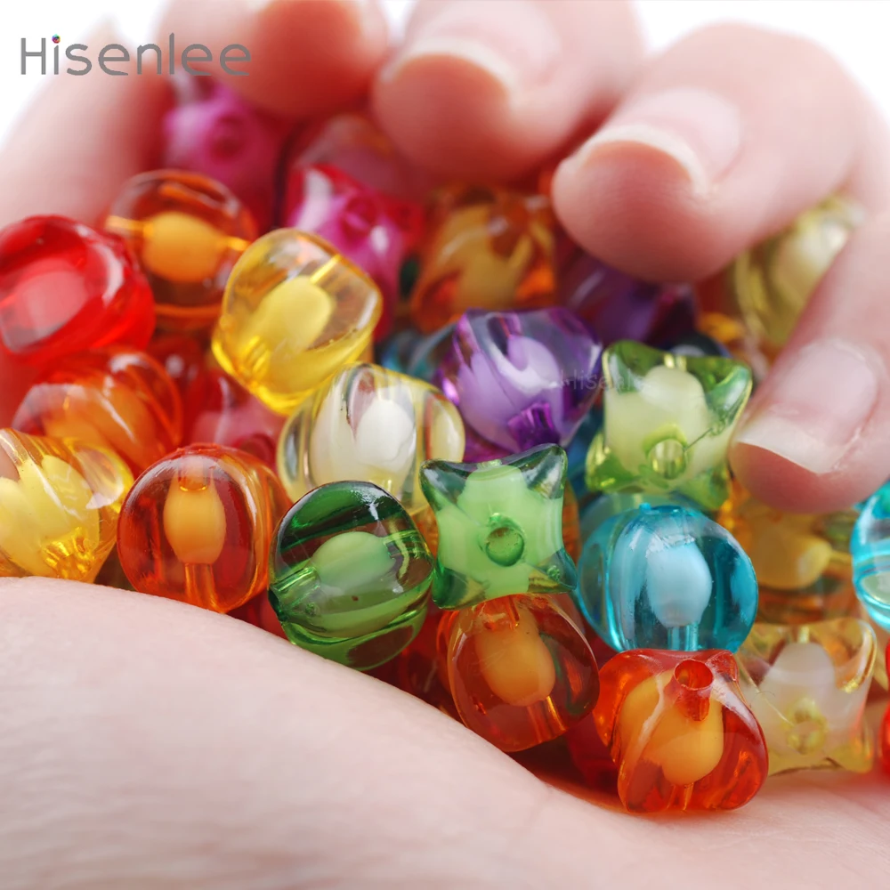 Hisenlee новые детские бусины DIY акриловые изысканные граненые Квадратные с четырьмя