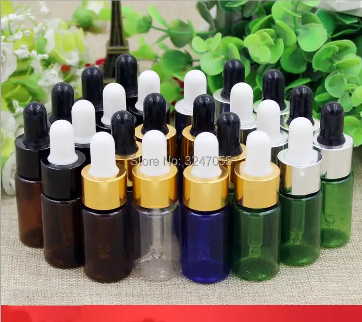 Пластиковая пустая Янтарная косметическая бутылка капельница с стеклянными