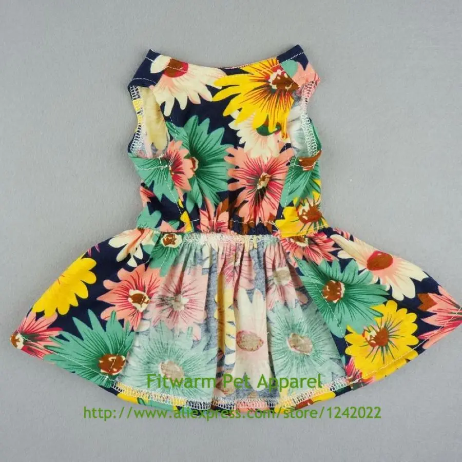 Fitwarm Pet элегантное Цветочное платье с лентой для собаки рубашка жилет сарафан