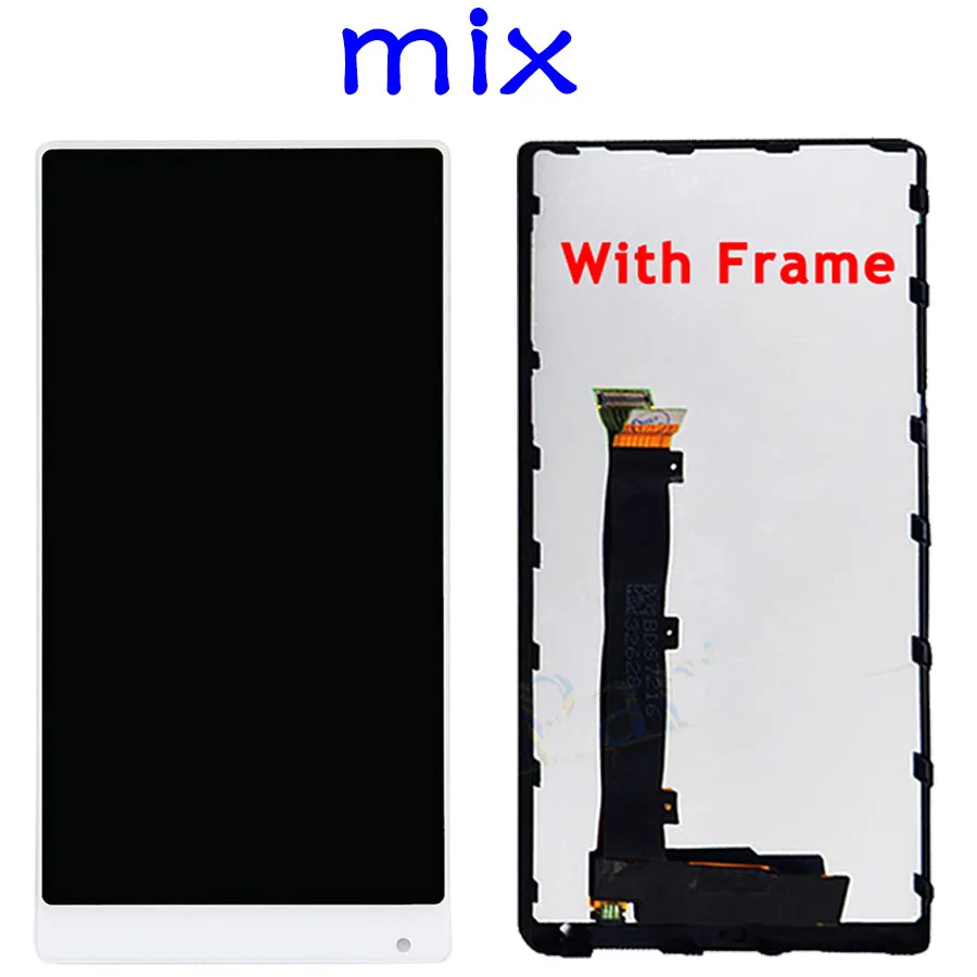 With Frame White Протестирован для Xiaomi mi x lcd дисплей кодирующий преобразователь сенсорного экрана в сборе с рамкой для Xiaomi mi X lcd запасные части - Цвет: With Frame White