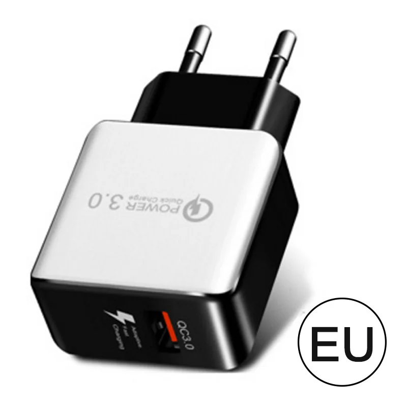 AC-1-White AZiMiYO 18 Вт Быстрая зарядка 3,0 Быстрая зарядка для мобильных телефонов с европейской вилкой настенное USB зарядное устройство адаптер для iPhone samsung redmi huawei - Тип штекера: AC-1-White