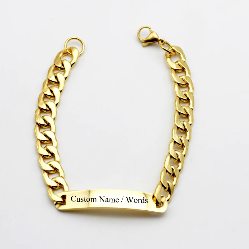 Хит продаж белые золотые браслеты с покрытием пользовательские имена и слова