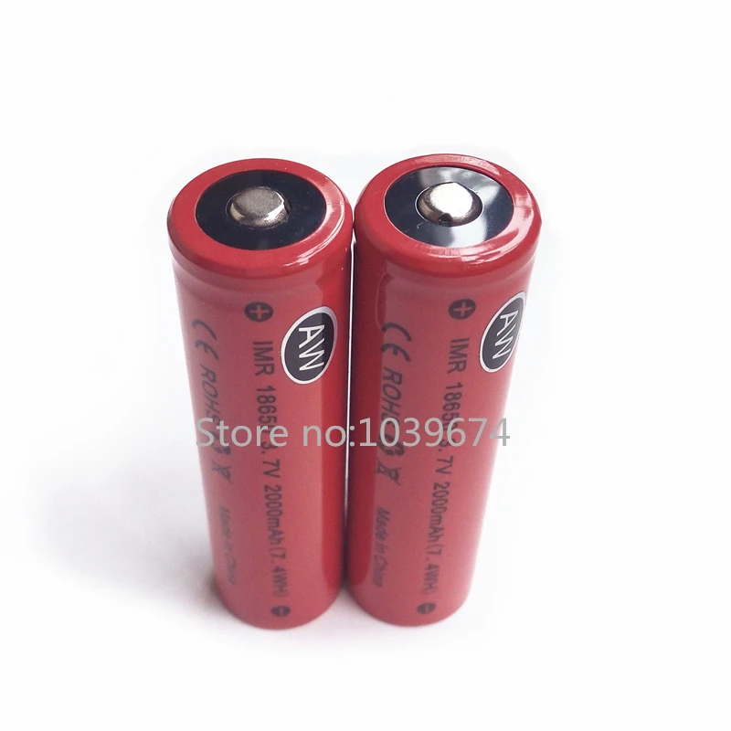 Бесплатная DHL для высокая утечка IMR 18650 2000mah 3 7 V 7.4WH заряжаемый литий ионные