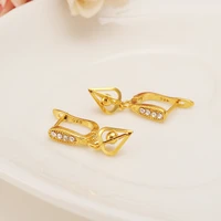 gold crystal flower geometry dangle earrings women fashion jewelry gold metal drop earrings for girls kids gifts wedding bridal