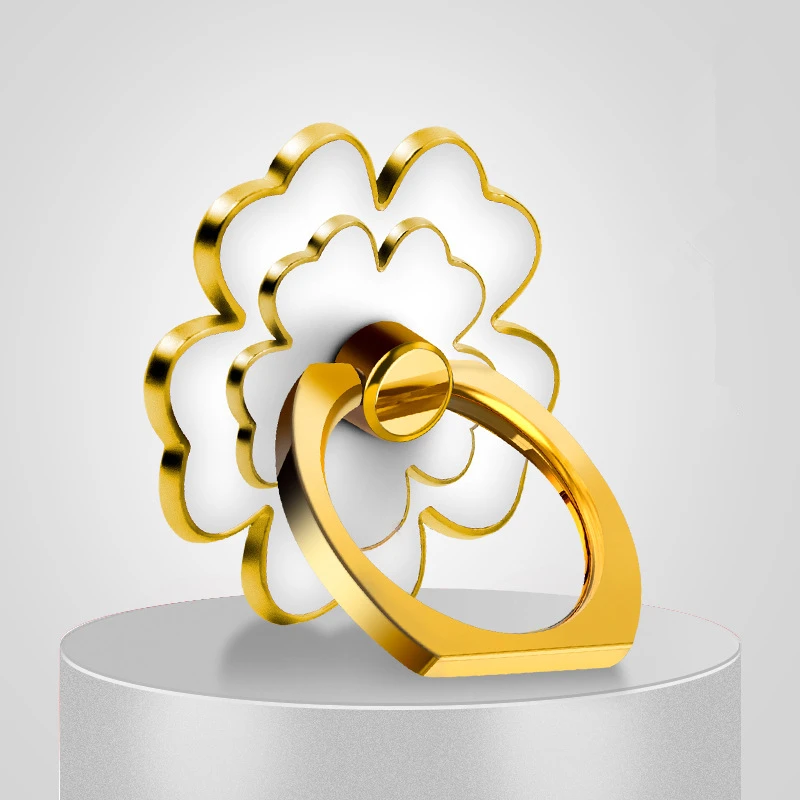 Металлическое кольцо для телефона с пятью листьями кольцо-держатель на палец