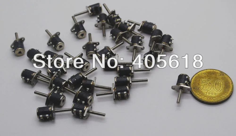 Миниатюрный шаговый электродвигатель 4 провода 10 шт (диаметр 6 мм высота 8 мм) |