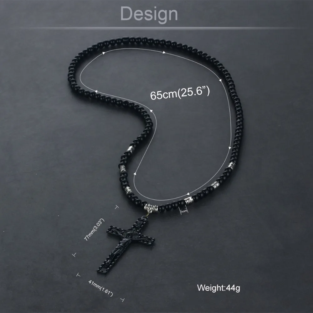 INRI Symbol Распятие Кожаный веревочный браслет с подвеской ожерелье для женщин ретро крест Иисус бусы цепочка ожерелье мужские Религиозные ювелирные изделия CN13