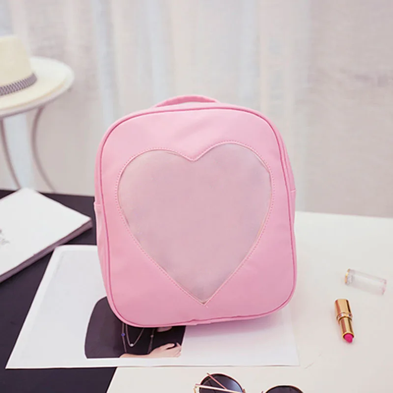 Girls Candy Backpacks Transparent Heart Waterproof Wear-resistant Travel Daypack Popular | Багаж и сумки