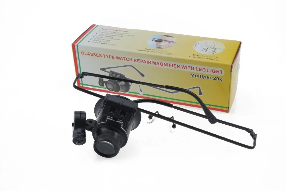 Оптические линзы 20x 16 мм светодиодные Монокулярные очки с увеличительным
