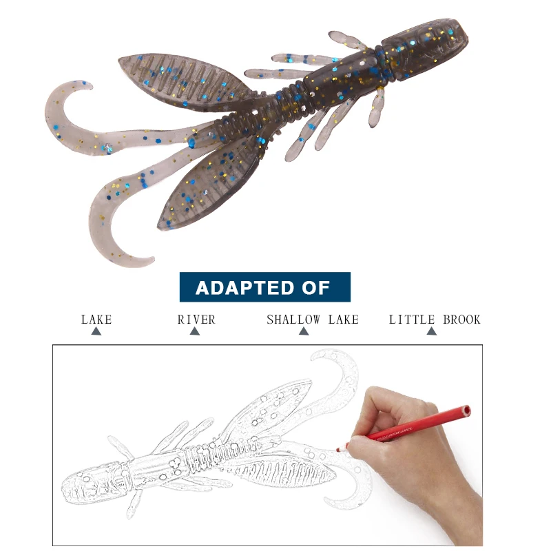 SEAPESCA 12 шт./лот Мягкая приманка рыболовная 55 мм 1 4 г горячая Распродажа силиконовая