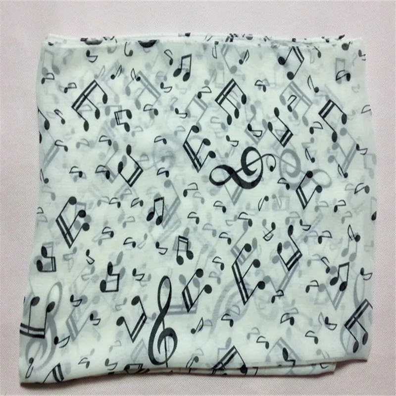 

156cmx50cm Women Lady Spring Autumn Warm Soft Long Voile Musical Note Chiffon Neck Scarf Shawl Scarve Camping Hiking Scarf Jan12