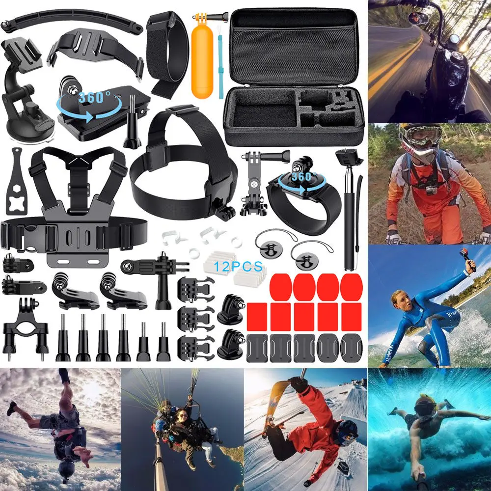 Новое поступление GoPro Интимные Аксессуары Открытый 50-в-1 комплект аксессуаров для GoPro Hero 3+ 4 5 2 1 hero 6 5 Session 4 3 SJCAM Сяо Mi Yi комплект