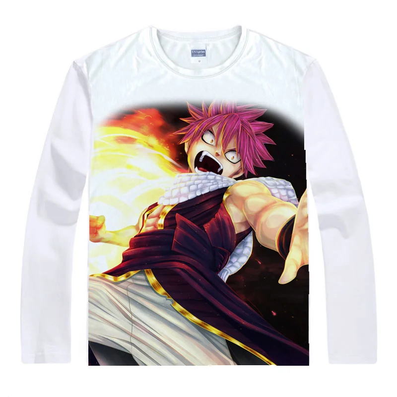 Style 16 Coolprint аниме рубашка Феи хвост футболки мульти-стиль с длинным рукавом Natsu Dragneel Lucy Heartfilia Косплей Motivs Kawaii рубашки - Цвет: Style 16