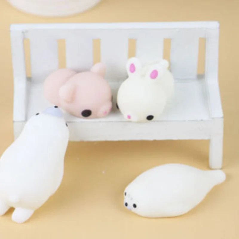Kawaii Mini animals Mochi Squeeze эластичные мягкие панда курица утка овца свинья кролик Тигр мягкие телефонные ремешки детские игрушки