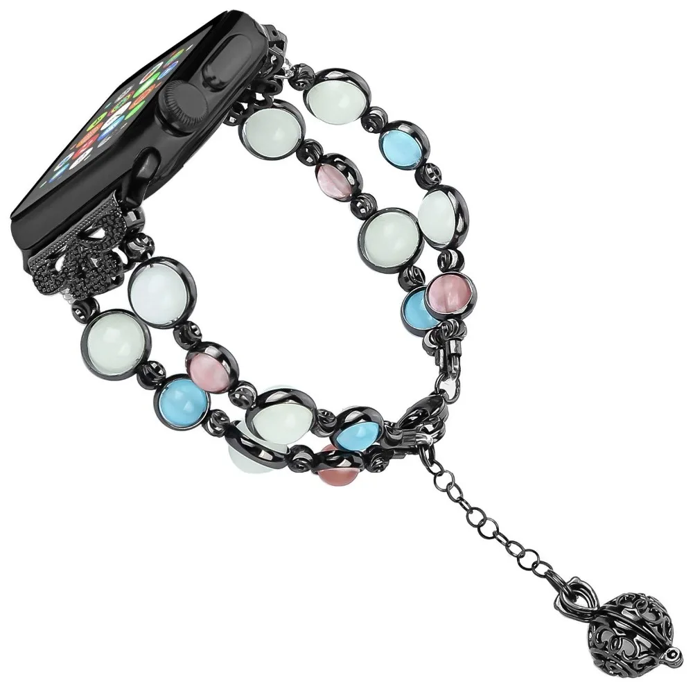 Ремешок-браслет для Apple watch, 4 ремешка, 44 мм, 40 мм, iwatch, 42 мм, 38 мм, люминесцентный, ручной работы, женский ремешок для часов, наручные часы, 5, 3