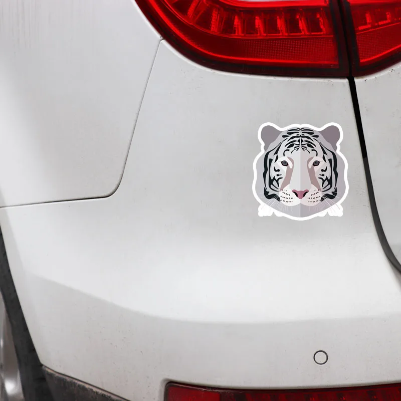 

YJZT 12.5CM*12.7CM Novelty Tiger Head PVC Nice Quality Animal Car Sticker Decal 5-0538