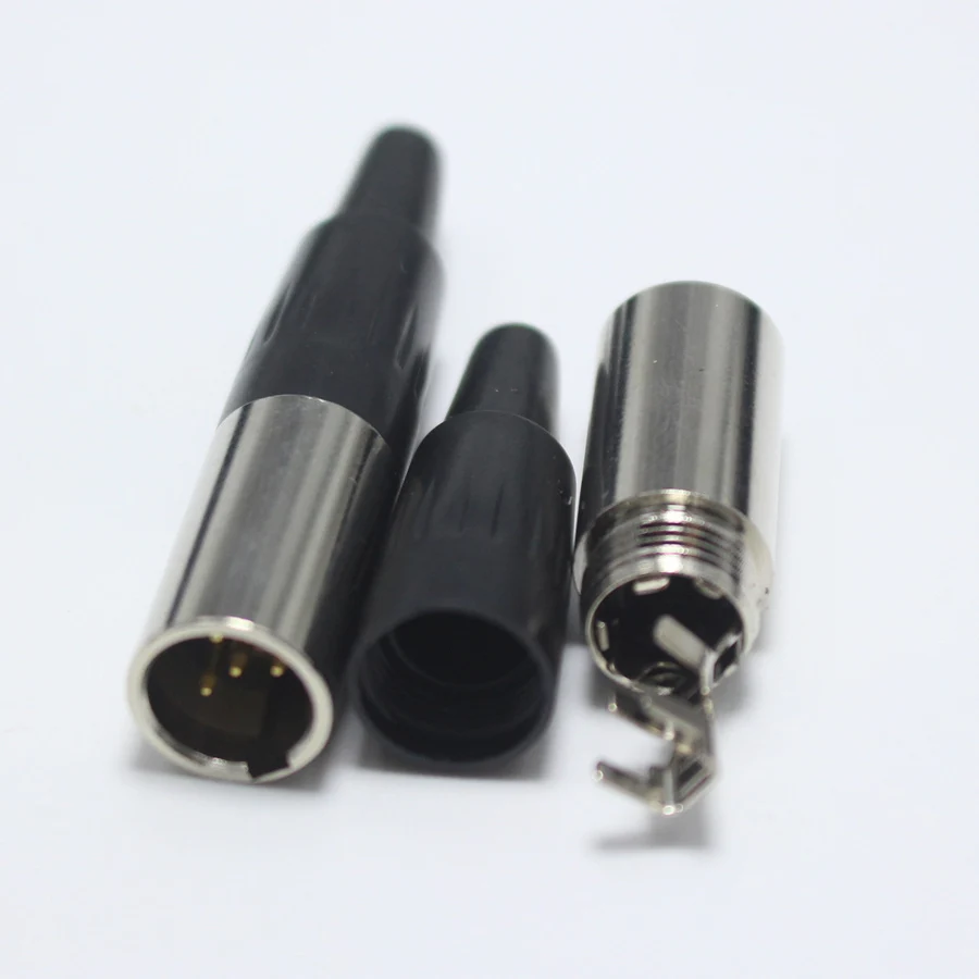 1 шт. мини XLR штекер с хвостом 4 контактный маленький P аудио микрофонный