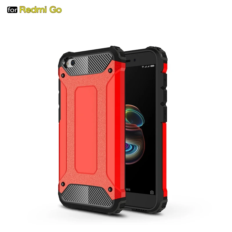 red Противоударный защитный чехол Redmi GO для Xiaomi Redmi GO, силиконовый чехол-бампер из гибридного материала для Redmi GO, чехол для телефона Xiomi Redmi GO - Цвет: red