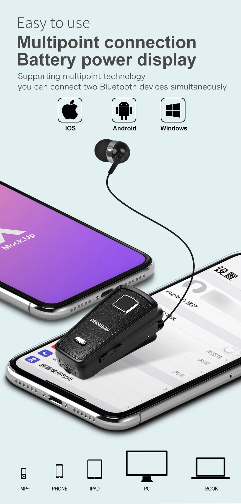 Fineblue беспроводные наушники F986 Мини Выдвижная bluetooth-гарнитура в ухо громкой связи с Micr вибрацией F910 F920 F930 F960 F980