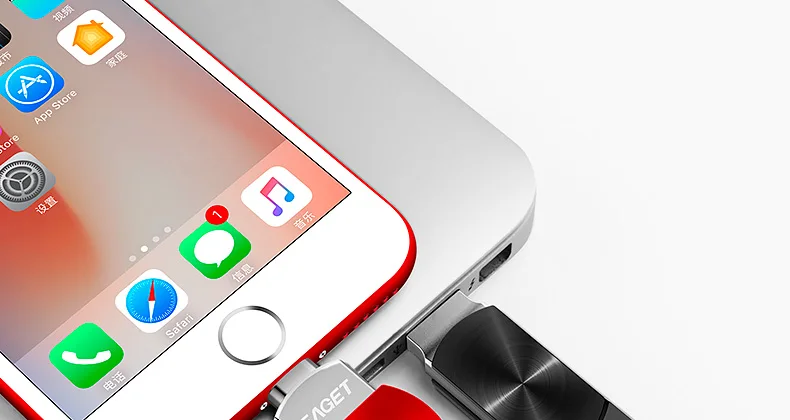 EAGET I66 флеш-накопитель USB 3,0, 64 ГБ, для iPhone 8, 7 Plus, молния, металлическая ручка-накопитель, U диск для MFi iOS10, карта памяти, 128 ГБ
