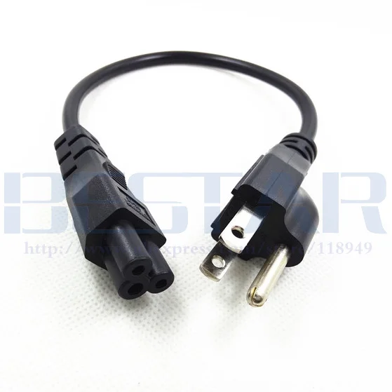 3 контактный штекер NEMA 5 15P к IEC 320 C5 IEC320 Cloverleaf короткий кабель питания переменного