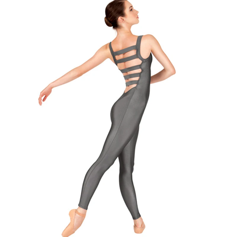 

Women unitards lycra zentai dance unitard wide straps back square neck bodysuit dance full bodysuit