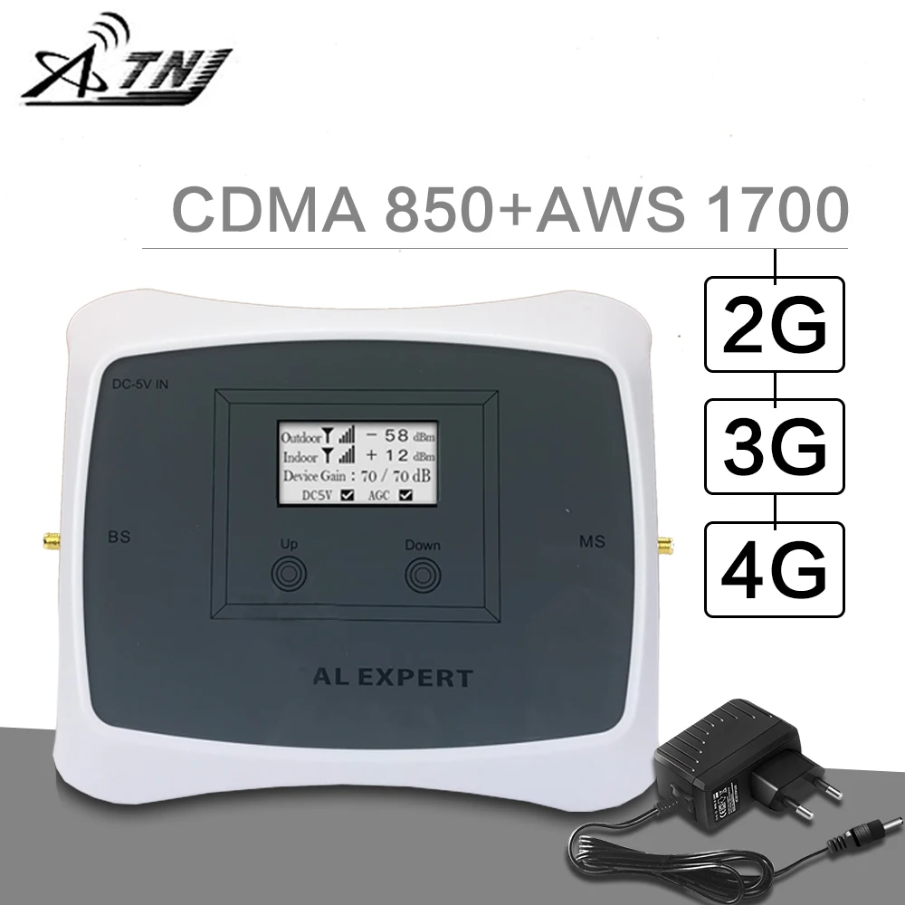 Усилитель сотового сигнала ATNJ 850 + 1700 двухдиапазонный усилитель 2G 3G CDMA 4G AWS Репитер