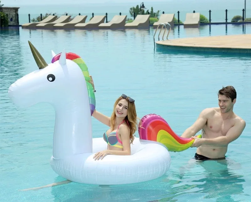 

120*90cm Giant Inflatable Unicorn Water Toys 2018 Newst Pool Float For Adult Children Summer Holiday Beach Party Props Plaything