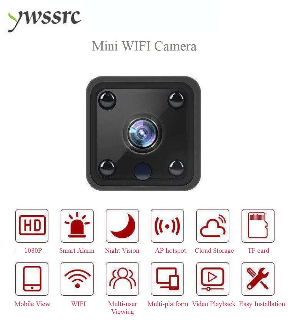 Ywssrc 1080P мини IP камера ИК Ночное Видение Домашняя безопасность WiFi маленькая