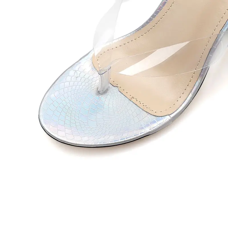 Туфли женские прозрачные на блочном каблуке с кристаллами 40 | Обувь