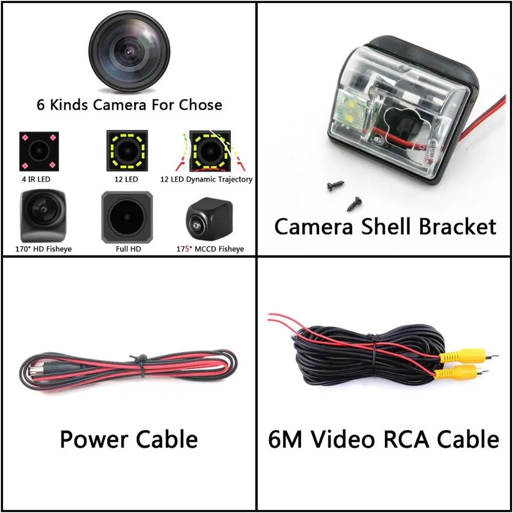 Camera Only 175 градусов 1080P Fisheye задний вид автомобиля Камера для Mazda 6 Atenza M6 CX7 CX-7 CX9 CX-9 Mazda 3 M3 Стоянкы Автомобилей автомобиля монитор - Название цвета: Camera Only