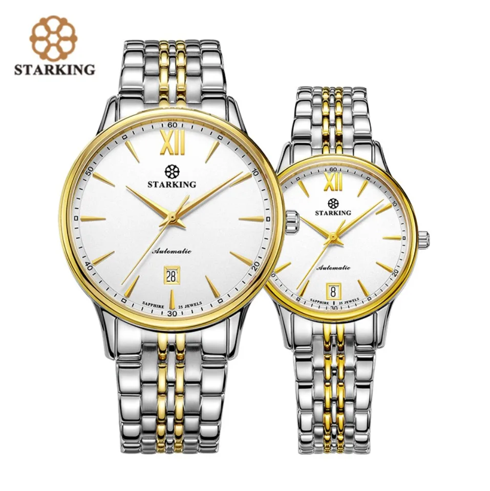 AML0239GS81 STARKING модные парные часы, механические Автоматические часы для влюбленных, 5 АТМ, водонепроницаемые наручные часы с сапфировым кристаллом AM/L0239 - Цвет: AML0239GS81
