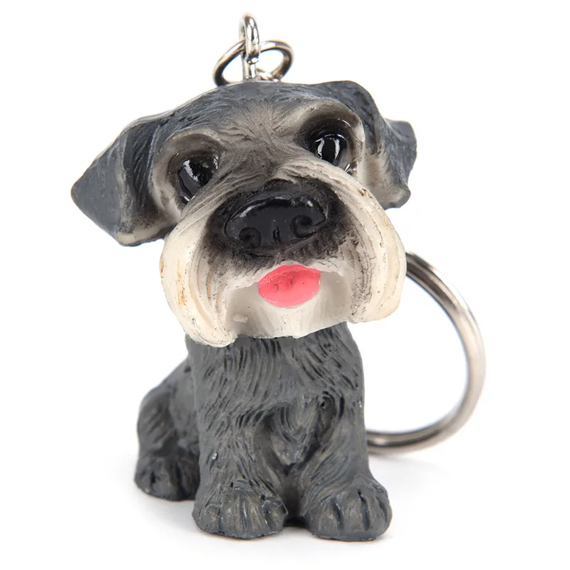 

Lovely Resin Animal Pet Dogs Key Ring Schnauzer Welsh Corgi Keychains Gift ForJewelry Key Chain For Dog Lover