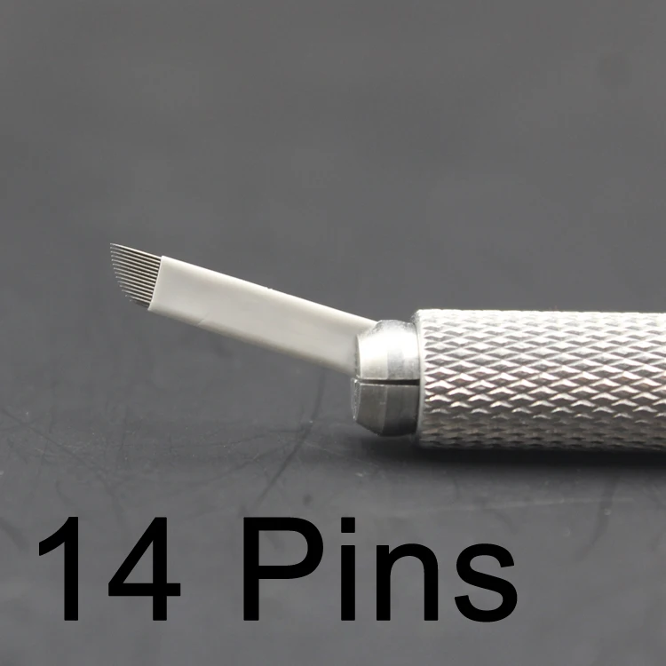 10 шт 14 контактов игла для коррекции бровей лезвия тату 3D вышивки ручная ручка