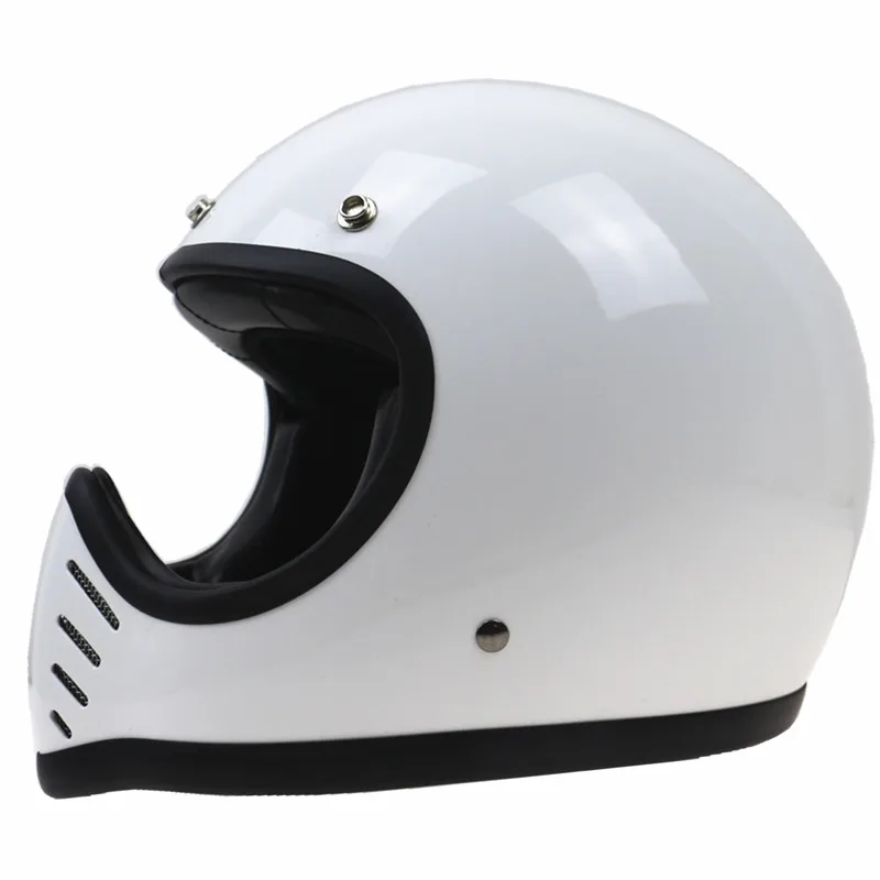 

Мотоциклетный шлем Cafe Racer Style, мотоциклетный шлем, закрытый на все лицо, в стиле ретро, кожаная классическая модель