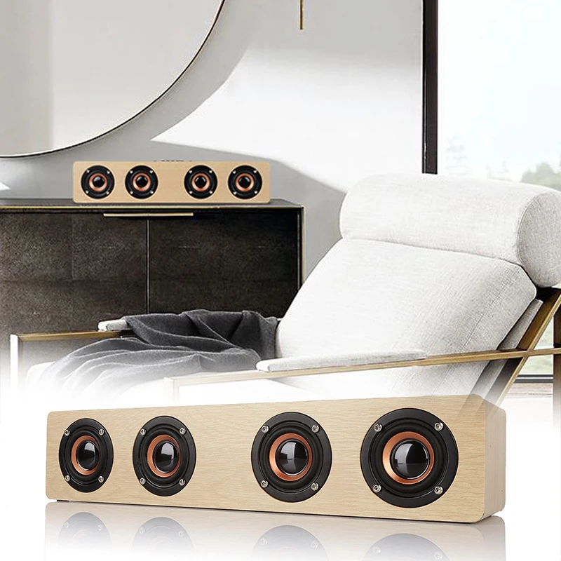 AAAE портативный Bluetooth 4 0 Деревянный Hi Fi громкий динамик fm радио 12 Вт беспроводной